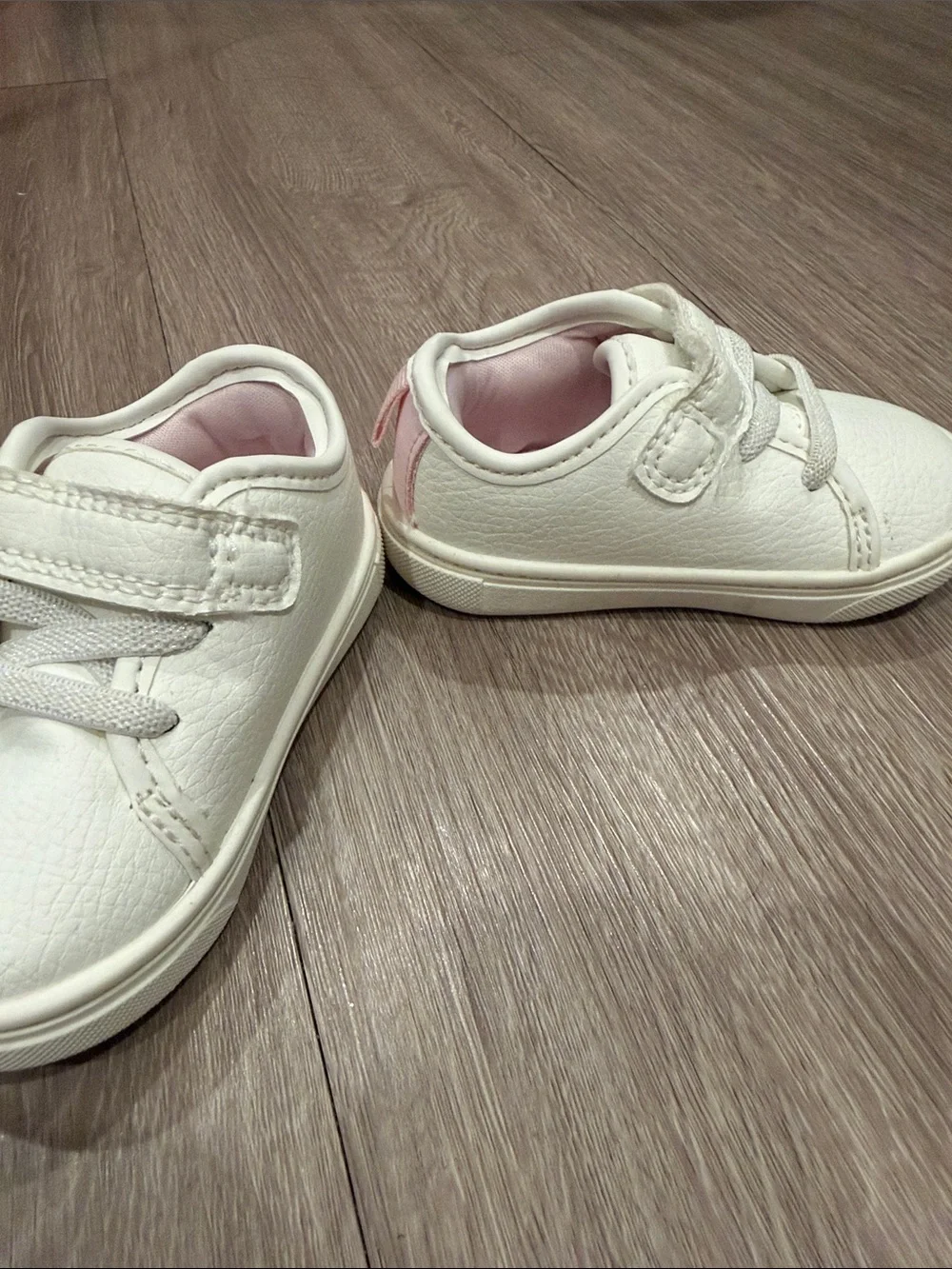 2 pairs! Kids White and Pink Velcro Sneakers - Comfortable Everyday Shoes